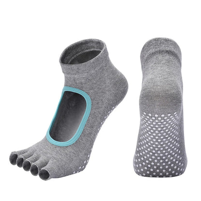 Antislip Pilates en Yoga Sokken met Vijf Teen Compartimenten