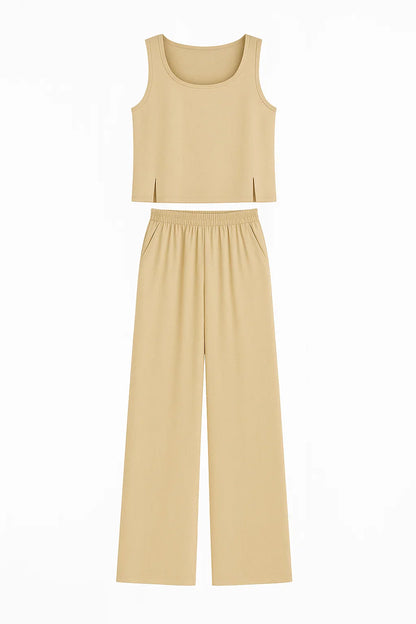 Vrouwen Boho Twee Delige Set - Khaki