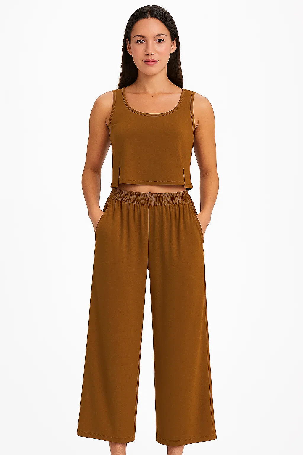 Vrouwen Boho Twee Delige Set - Khaki
