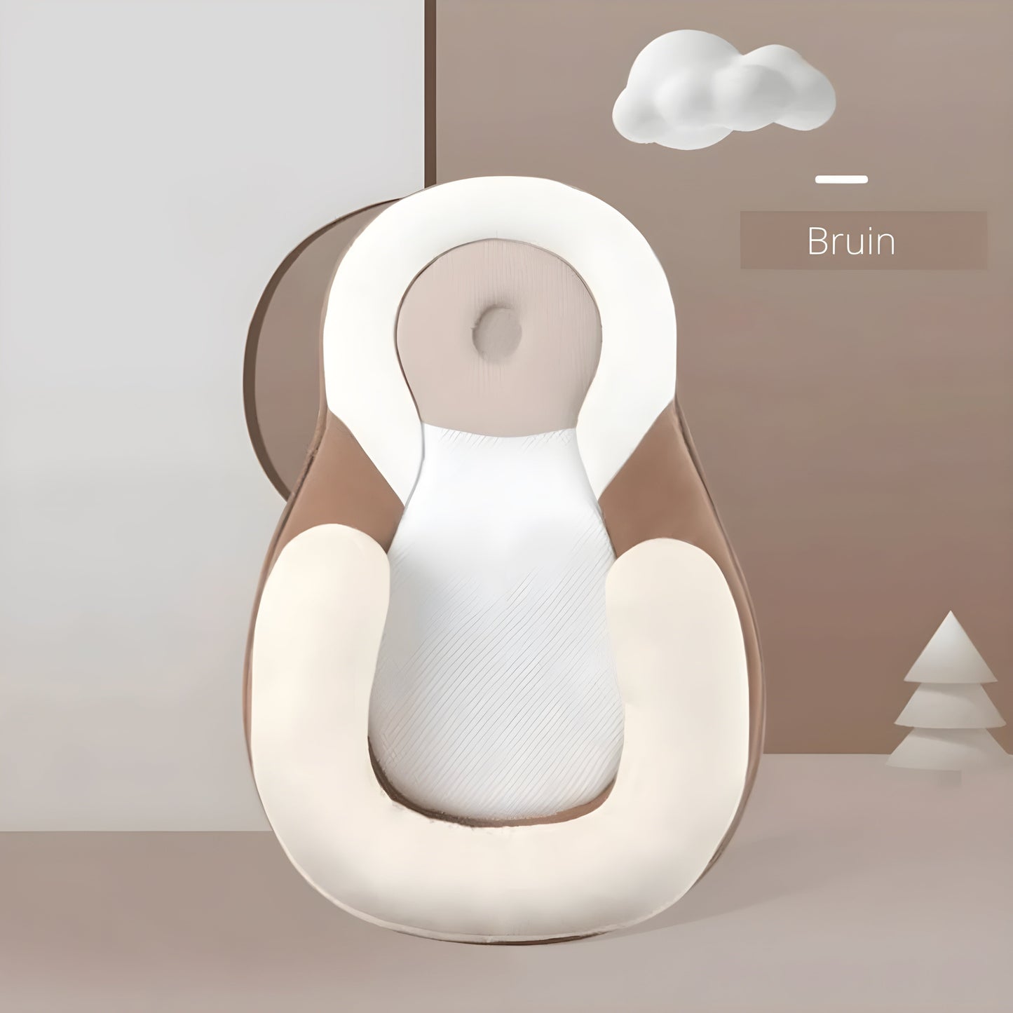 BabyEase Ergonomisch Kussen – Voorkomt Plat Hoofdje (0–6 Mnd)