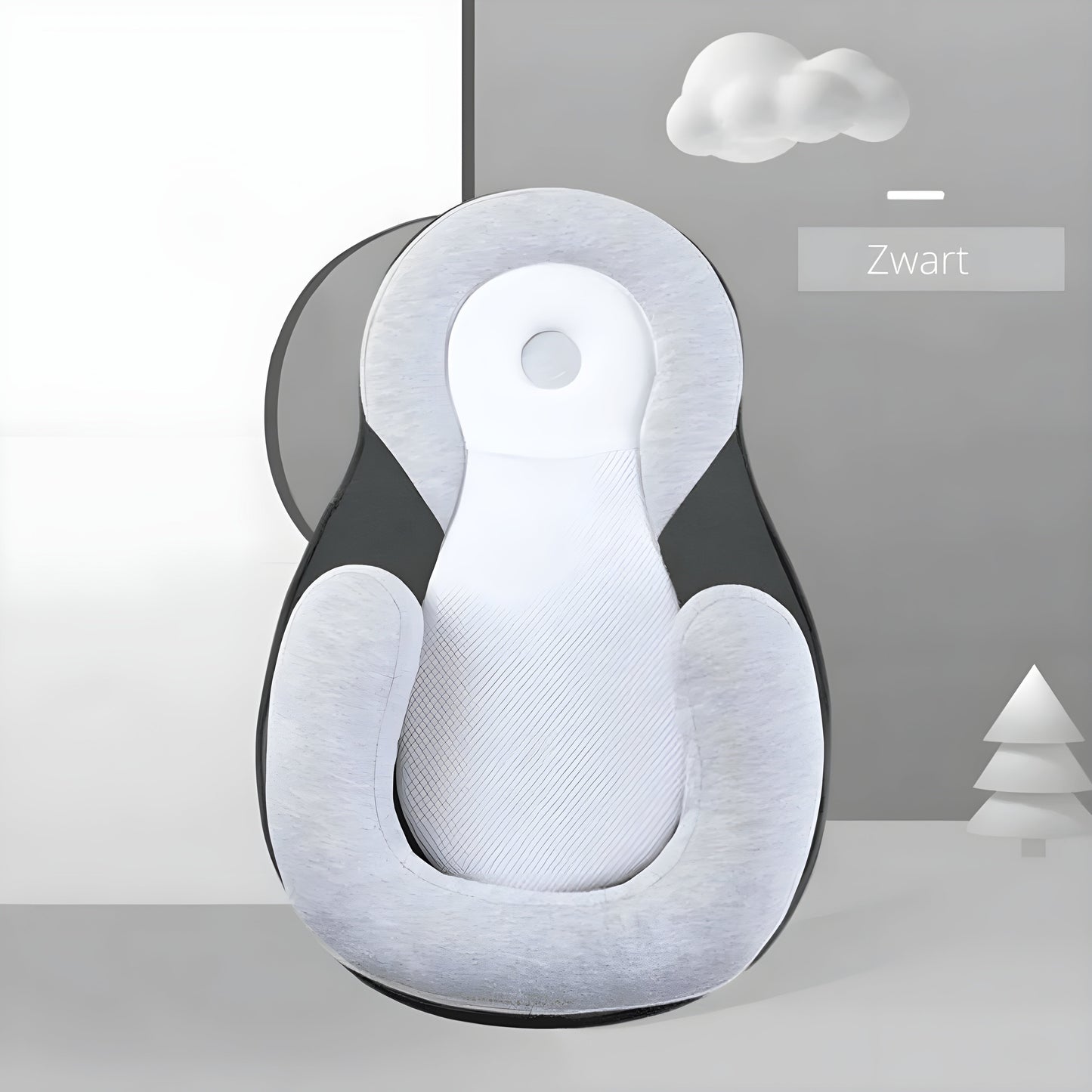 BabyEase Ergonomisch Kussen – Voorkomt Plat Hoofdje (0–6 Mnd)