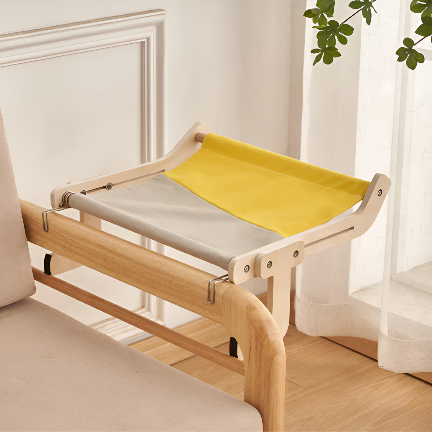 Katten Hangmat - Elegant Houten Wandmontage Bed - Hout