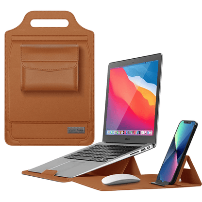 Laptophoes Bruin - Stijlvolle Veelzijdige Werkplek - Leer