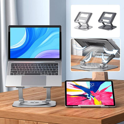 FoldAway - 360° Draaibare Laptopstandaard - Zwart