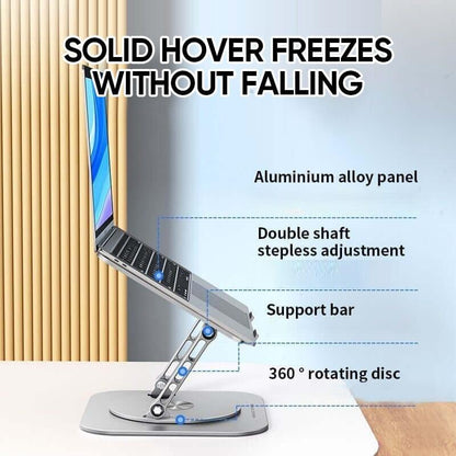 FoldAway - 360° Draaibare Laptopstandaard - Zwart