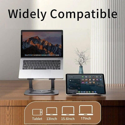 FoldAway - 360° Draaibare Laptopstandaard - Zwart