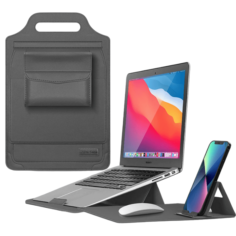 Laptophoes Bruin - Stijlvolle Veelzijdige Werkplek - Leer