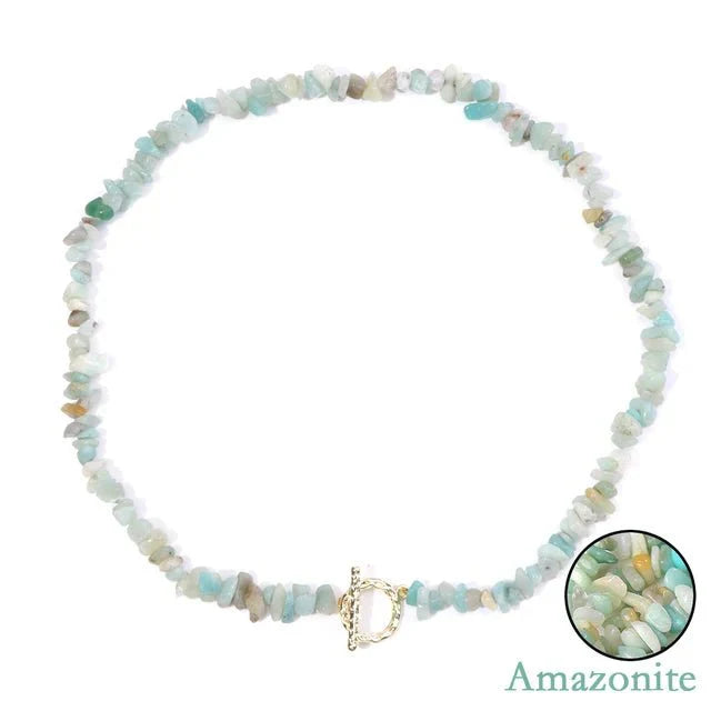 Halfedelsteen Ketting Turquoise - Helende Boheemse Gem Grind - Turquoise