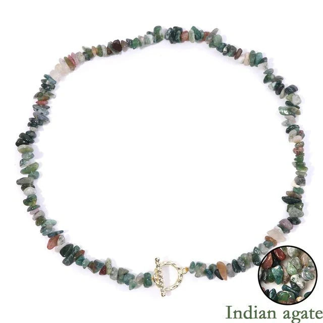 Halfedelsteen Ketting Turquoise - Helende Boheemse Gem Grind - Turquoise