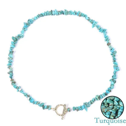 Halfedelsteen Ketting Turquoise - Helende Boheemse Gem Grind - Turquoise