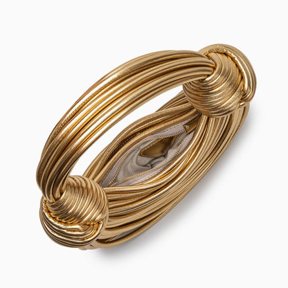 Elegante Handtas Dames Goud - Stijlvolle Avondtas Mesh - Metaal