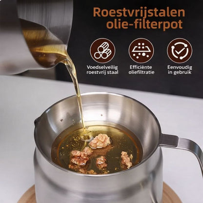 FryPan™ | Eén Compacte Oplossing voor Frituren, Filteren en Bewaren.