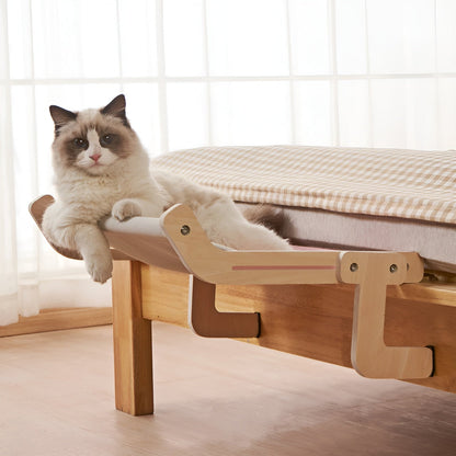 Katten Hangmat - Elegant Houten Wandmontage Bed - Hout