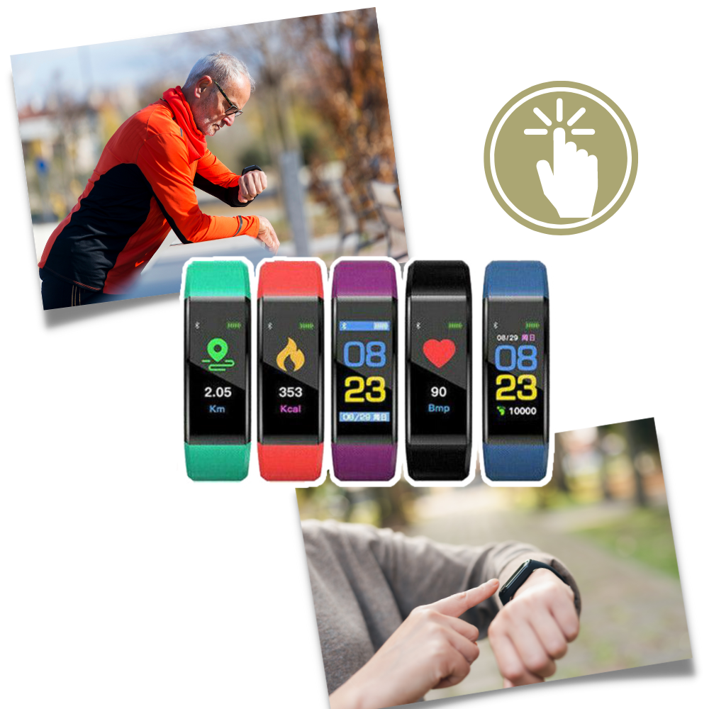 VitaalHorloge - Senior Smartwatch – Eenvoudige Gezondheids- en Activiteitstracker met LED-scherm