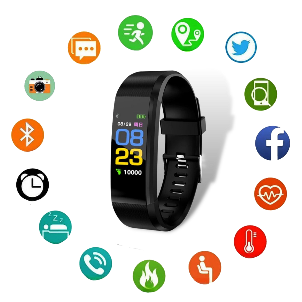 VitaalHorloge - Senior Smartwatch – Eenvoudige Gezondheids- en Activiteitstracker met LED-scherm