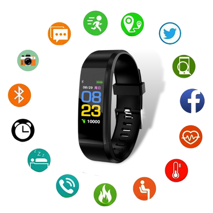 VitaalHorloge - Senior Smartwatch – Eenvoudige Gezondheids- en Activiteitstracker met LED-scherm