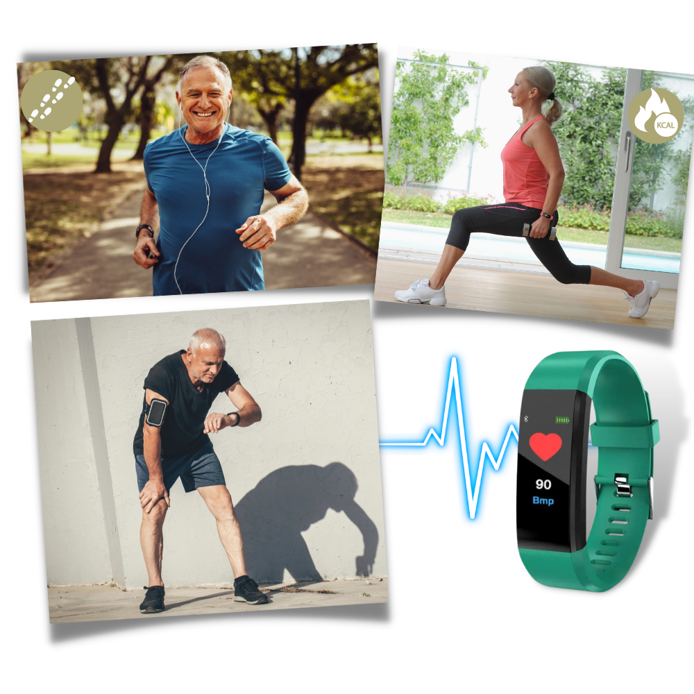 VitaalHorloge - Senior Smartwatch – Eenvoudige Gezondheids- en Activiteitstracker met LED-scherm
