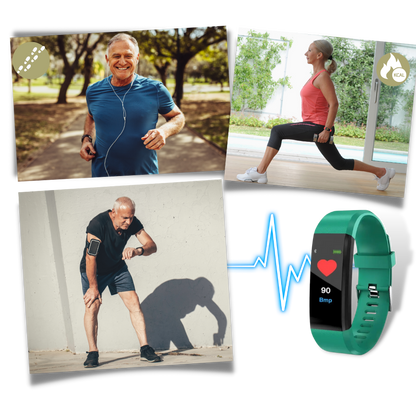 VitaalHorloge - Senior Smartwatch – Eenvoudige Gezondheids- en Activiteitstracker met LED-scherm