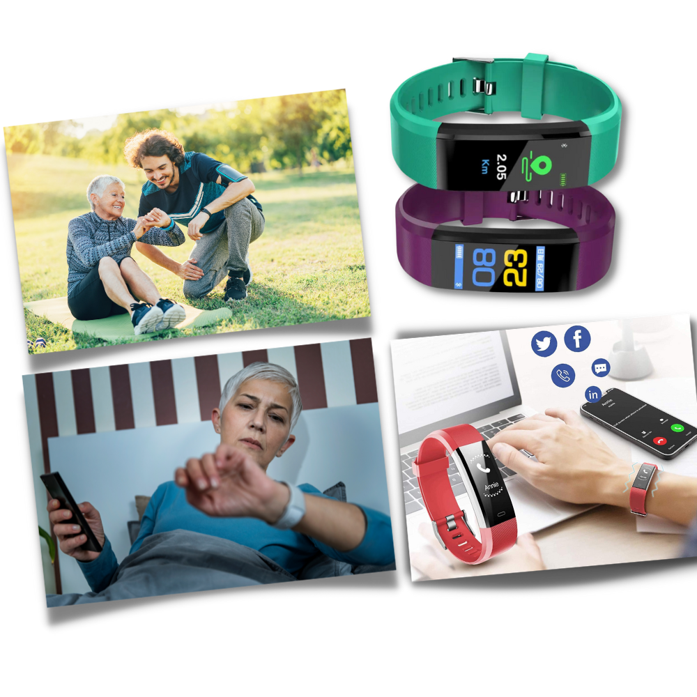 VitaalHorloge - Senior Smartwatch – Eenvoudige Gezondheids- en Activiteitstracker met LED-scherm