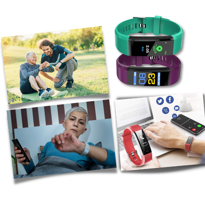 VitaalHorloge - Senior Smartwatch – Eenvoudige Gezondheids- en Activiteitstracker met LED-scherm