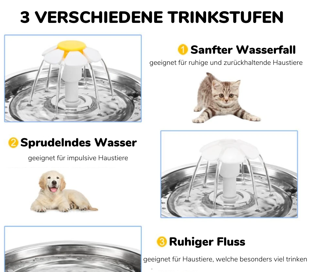 Automatische Drinkfontein voor Huisdieren - Kattendrinkbak Pro - Zilver
