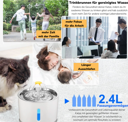 Automatische Drinkfontein voor Huisdieren - Kattendrinkbak Pro - Zilver
