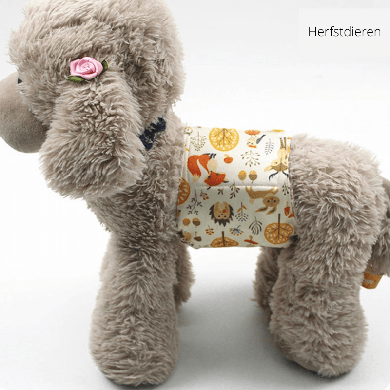 Wasbare Hippe Hondenluier - Geen Ongelukjes Meer - Blauw met Pandaberen