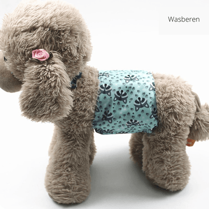 Wasbare Hippe Hondenluier - Geen Ongelukjes Meer - Blauw met Pandaberen